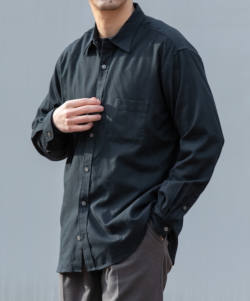 『蓄熱 ／ XLサイズあり』アーバンリラックスサーモネルレギュラーシャツ