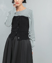 エアリーニットボタンデザインビスチェ