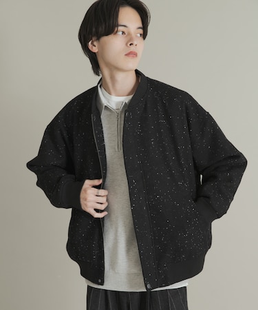ウールタッチネップブルゾン