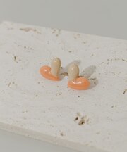 バイカラージュシハートピアス