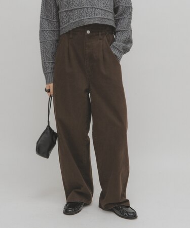 フリルウエストツイルパンツ