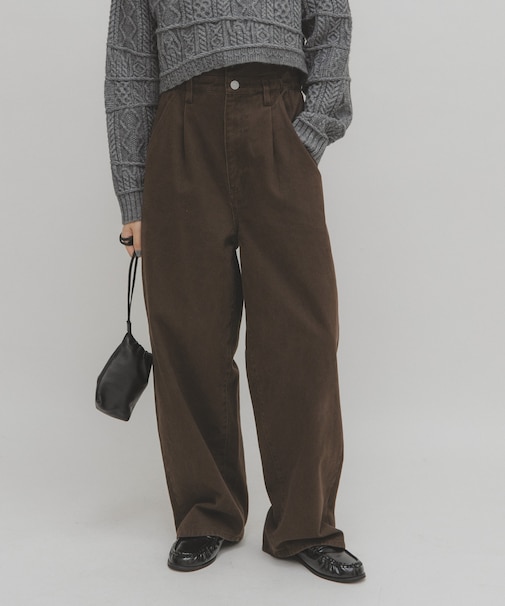 フリルウエストツイルパンツ