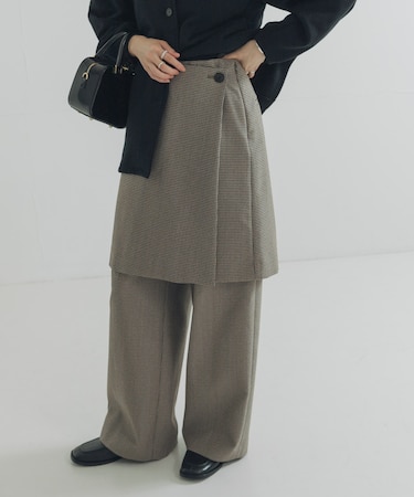 ウールブレンドチェックスカート