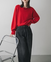 ボートネックヘアリーニット