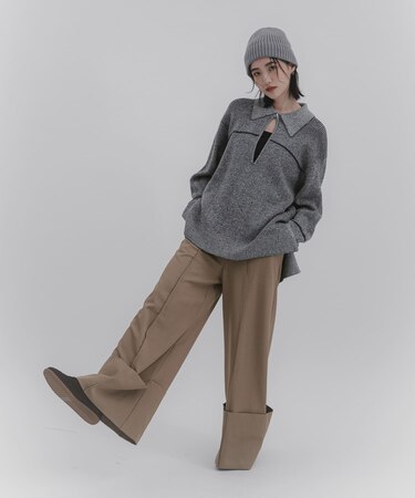 ルーズフカVネックセーター