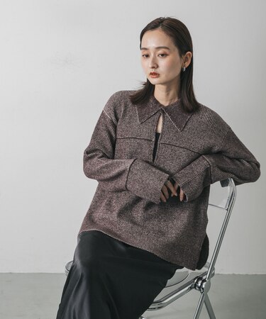 ルーズフカVネックセーター