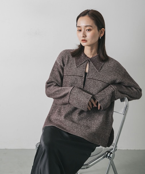 ルーズフカVネックセーター