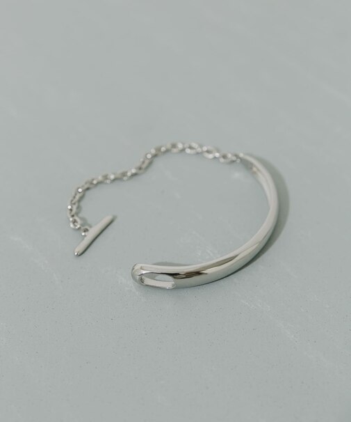 ステンレスカーブバーマンテルブレスレット