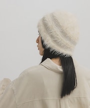 ラインデザインシャギーニットビーニー