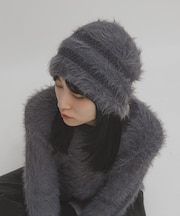 ラインデザインシャギーニットビーニー