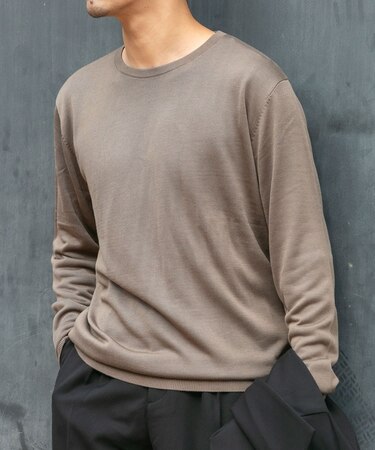 『XLサイズあり』『UR TECH』ハイゲージクルーネックニット