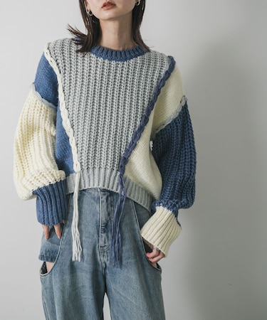 パッチワークセーター