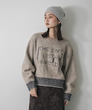 ロゴシシュウバイカラーリブニット