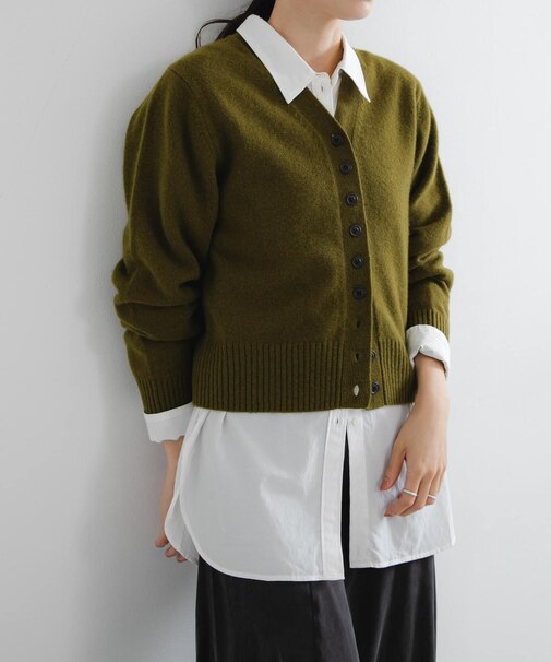 ダブルボタンコットンヴィスコースシャツ