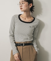 ラウンドネックリブTシャツ