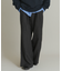 ウールタッチストライプワイドフレアパンツ