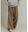 ウールタッチストライプワイドフレアパンツ