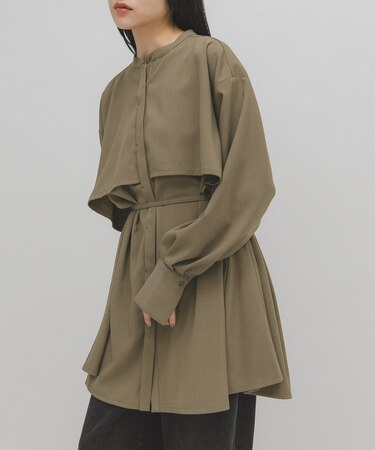レイヤードミニシャツワンピース
