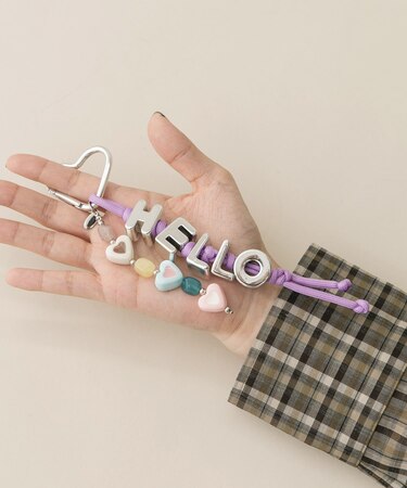 カラフルビーズワードキーチェーン