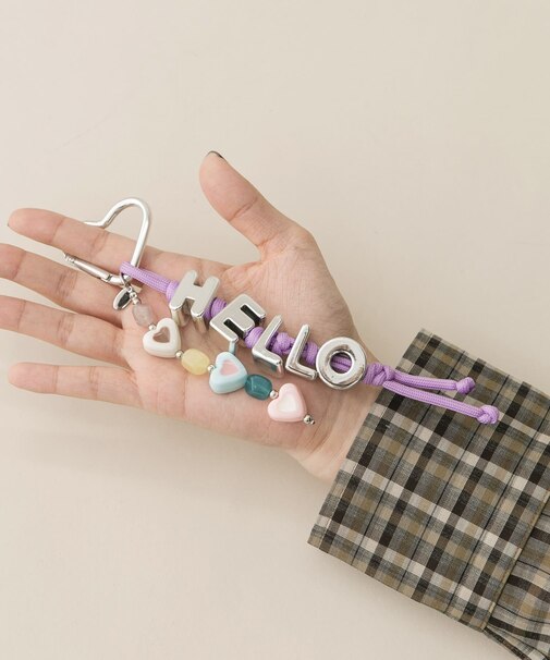 カラフルビーズワードキーチェーン