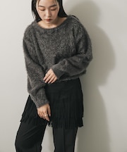 クロップドシャギーセーター