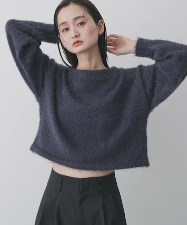 クロップドシャギーセーター