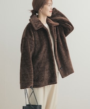 コクーンシルエットボアコート