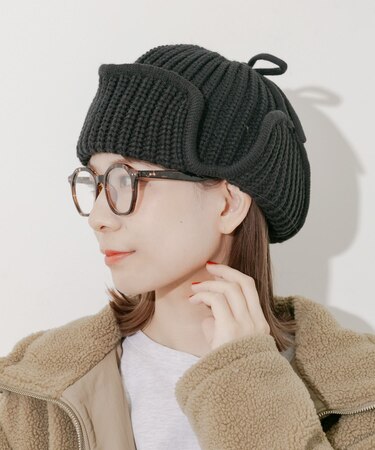 リブニットフライトキャップ
