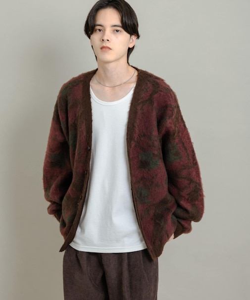 ツリーカモニットカーディガン