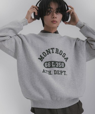 スウェットライクカレッジロゴニット