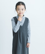 『WEB/一部店舗限定サイズ』メローフリルリブハイネックTシャツ(KIDS)