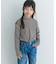 『WEB／一部店舗限定サイズ』ボーダーフリルリブハイネック(KIDS)