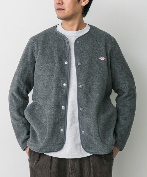 DANTON FLEECE COLLARLESS JACKET