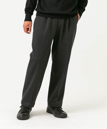 ストレッチヘリンボーン1タックワイドスラックス