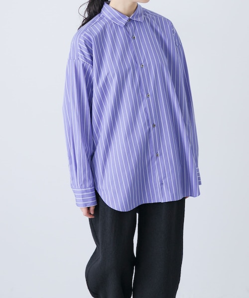 美品 かぐれ 25ss コットンレギュラーシャツ 羽織り ストライプ ゆったり 美品 かぐれ 25ss コットンレギュラーシャツ 羽織り ストライプ