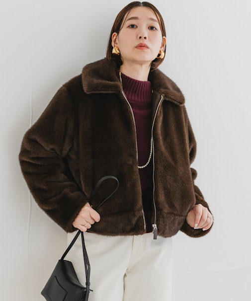F by ROSSO　ファーZIPショートコート