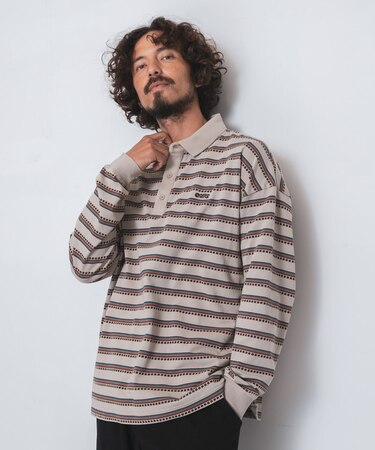 OOPS レトロボーダーロングTシャツ