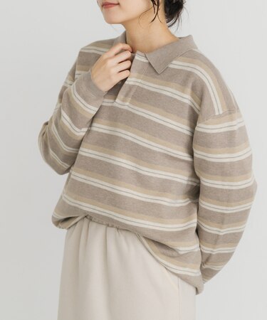 ジャガードボーダーポロニット