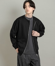 ウラキモウクルーネックジップスウェット