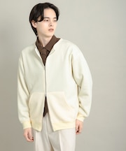 ウラキモウクルーネックジップスウェット