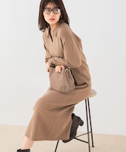 F by ROSSO ウォッシャブル抗ピルニット+スカート