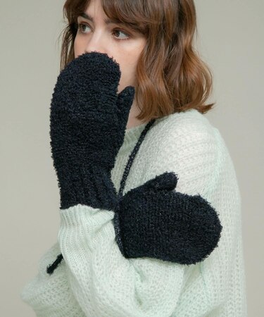 ラメブークレーニットミトン