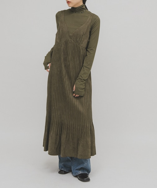 ピーチスキンプリーツワンピース