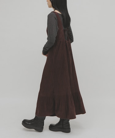 ピーチスキンプリーツワンピース