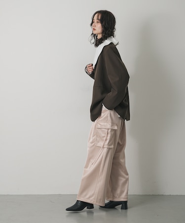 サテンカーゴパンツ