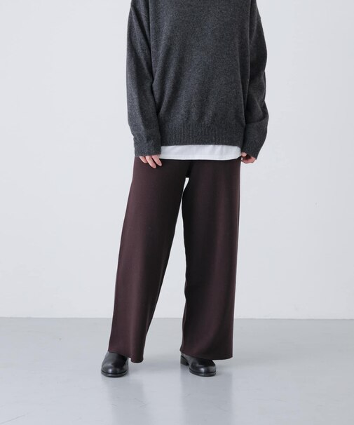 『2サイズ展開』コットンカシミヤニットパンツ