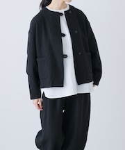 ウールクルーネックジャケット