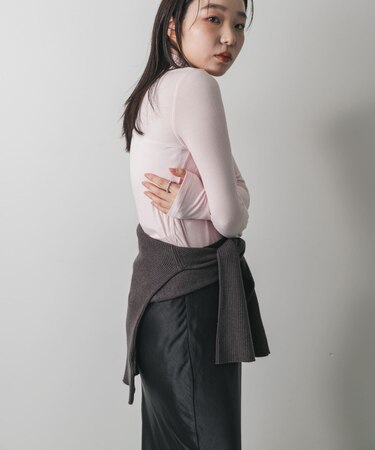 『毛玉防止』メローハイネックトップ