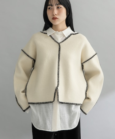 『WEB／一部店舗限定』カラーハンドステッチ2WAYニット