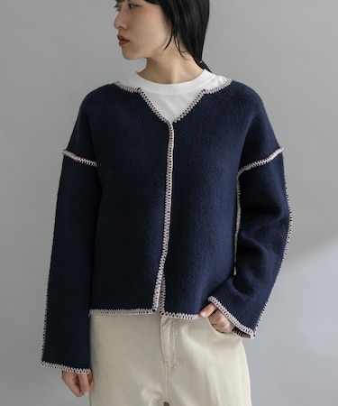 『WEB／一部店舗限定』カラーハンドステッチ2WAYニット